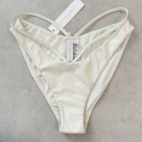 Jonathan Simkhai Emmalynn Strappy Bikini Bottom in white size M - Picture 2 of 7